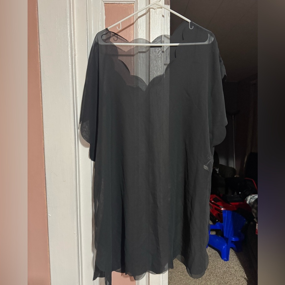 Chic Black Sheer Swim Coverup